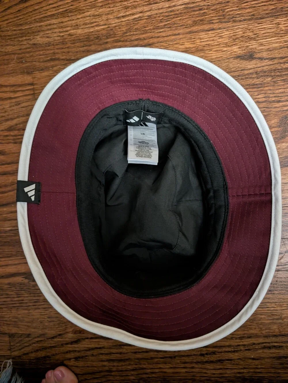 adidas Maroon and Black Bucket Hat with White Logo
